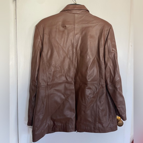 Pamela Mccoy Leather Brown Soft Leather Vintage Jacket NWT Size 1X - Picture 9 of 13